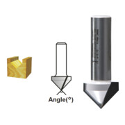 Makita V-Nutfräser Ø 6 mm Schaft, Ø 12,7 mm Fräser, 16 mm Arbeitslänge, 48 mm Gesamtlänge, 60° Winkel