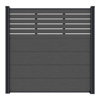 MALCHOW WPC-Zaun 180 x 180 cm anthrazit inkl. 12 AluAbstandhalter