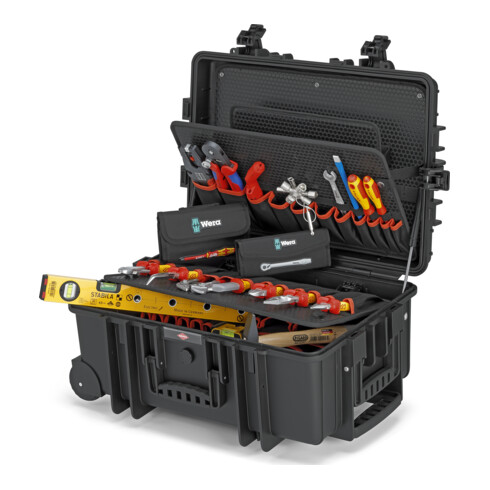 Mallette à outils «Robust45 Move» Électro, 63 pièces, avec rouleaux intégrés et poignée télescopique Knipex