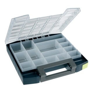 Mallette de rangement boxxser l.421xP361xH55mm 25 comp. avec grille profilée RAA