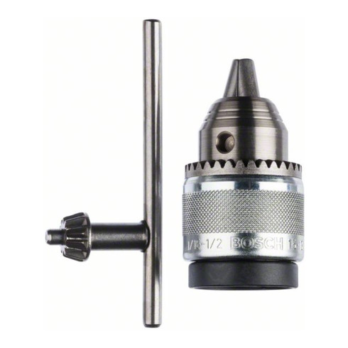 Mandrin à clé, chromé D = 1,5 - 13 mm ; Emmanch. = 1/2" - 20 (chromé)