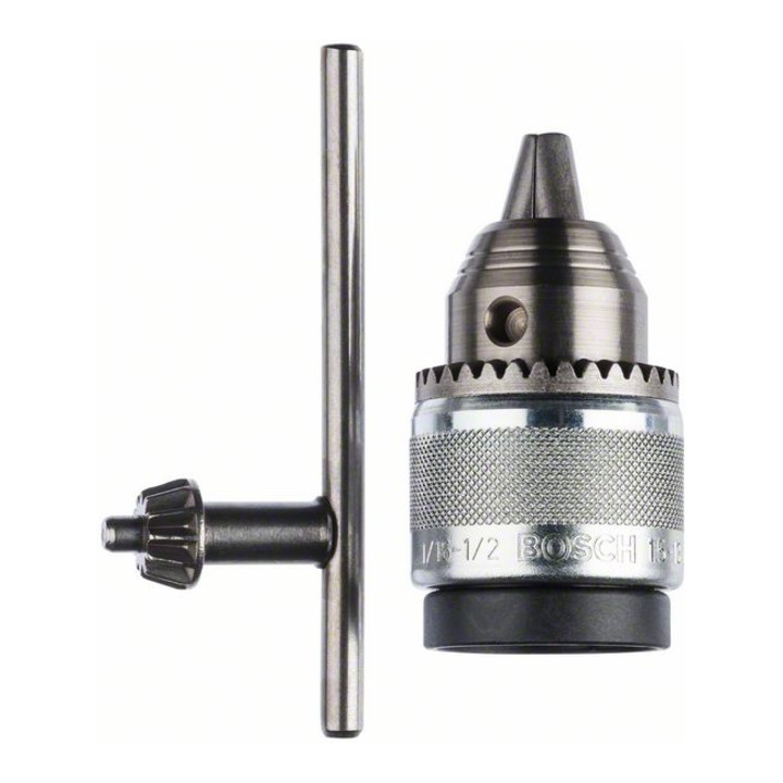 Mandrin à clé, chromé D = 1,5 - 13 mm ; Emmanch. = 1/2" - 20 (chromé)
