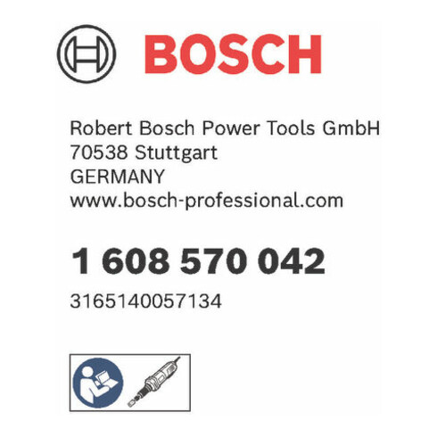 Mandrin à pince de serrage Bosch avec écrou de serrage 1/4", pour meuleuse droite Bosch pour GGS 16