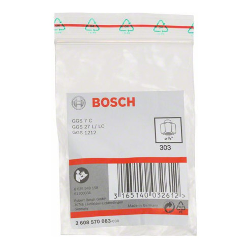 Mandrin à pince de serrage Bosch avec écrou de serrage 1/8", pour meuleuses droites Bosch