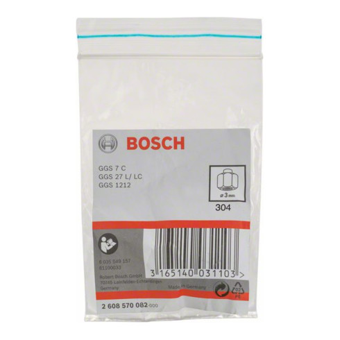 Mandrin à pince de serrage Bosch avec écrou de serrage 3 mm pour meuleuses droites Bosch
