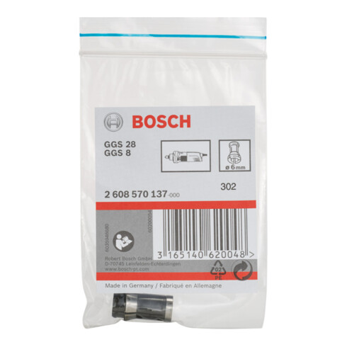 Mandrin à pince de serrage Bosch sans écrou de serrage 6 mm pour meuleuses droites Bosch