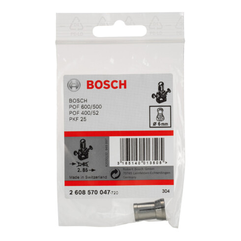 Mandrin à pince de serrage Bosch sans écrou de serrage pour toupie Bosch