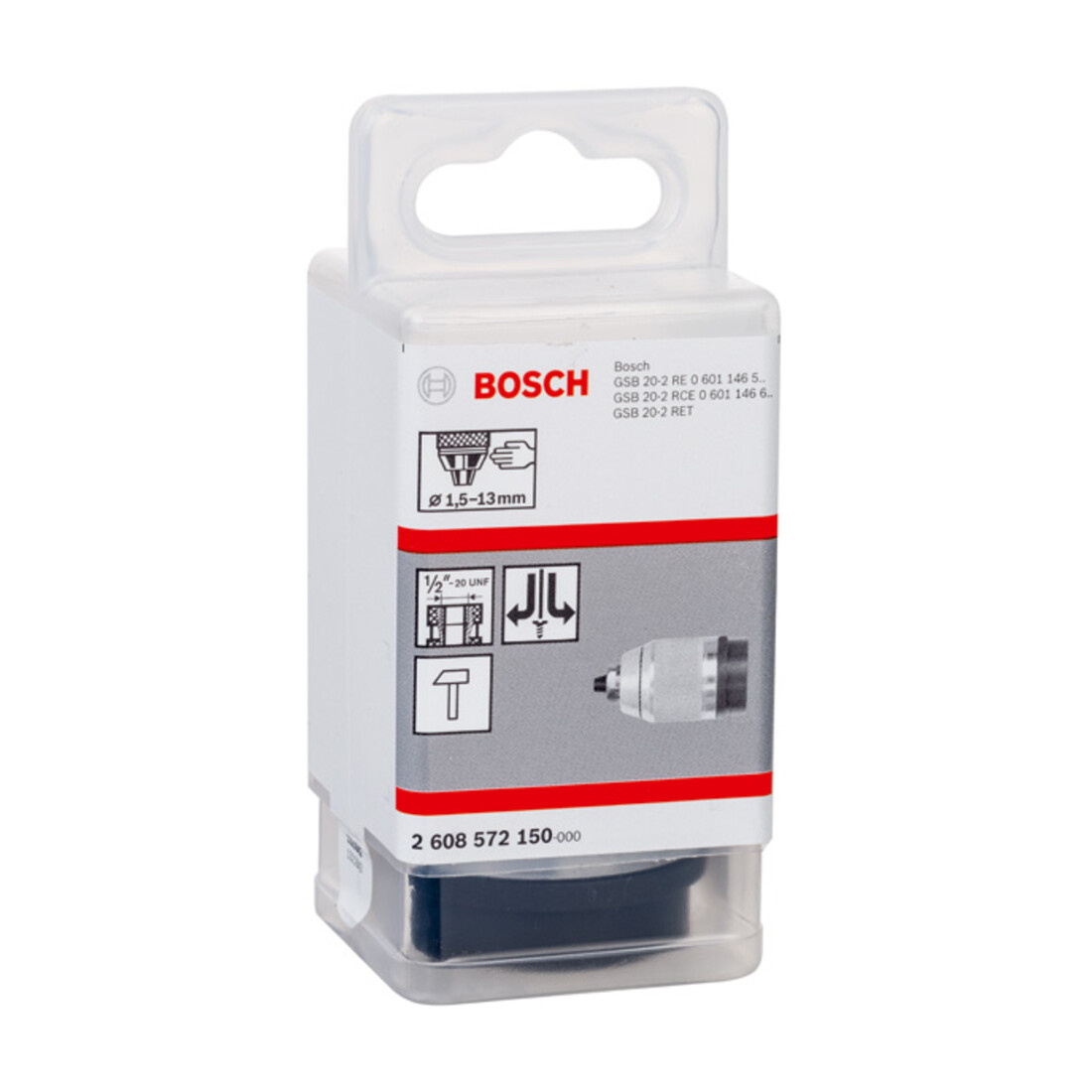 Mandrin à serrage rapide Bosch chromé mat 1,5 à 13 mm 1/2" à 20