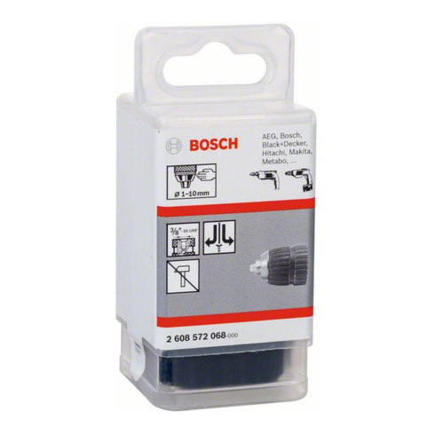 Mandrin à serrage rapide Bosch jusqu'à 10 mm 1 à 10 mm 3/8" jusqu'à 24