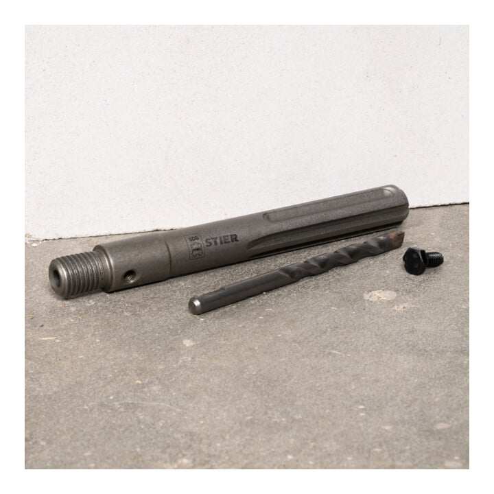 Mandrin d'entra&icirc;nement STIER SDS-Max M16 160 mm avec foret &agrave; centrer, pour tr&eacute;pans