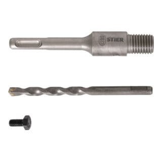Mandrin d'entra&icirc;nement STIER SDS-Plus M16 110 mm avec foret &agrave; centrer, pour tr&eacute;pans