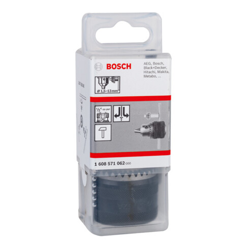 Mandrin de perçage pour araignée Bosch jusqu'à 13 mm 1,5 - 13 mm 1/2" - 20 pour rotation droite/gauche
