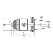 Mandrin de perceuse à serrage rapide NC DIN69871 A D. serrage 2,5-16 mm SK40 L.-4