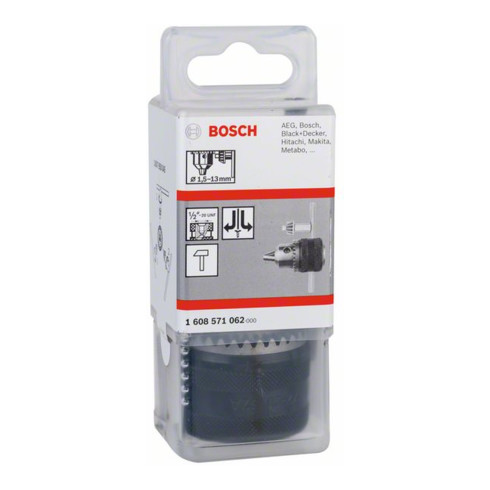 Bosch Mandrino per trapano a corona dentata fino a 13mm 1,5 - 13mm 1/2" - 20 per rotazione oraria/antioraria