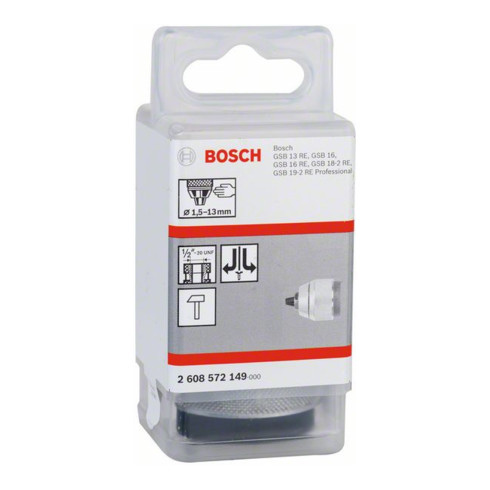 Bosch Mandrino rapido cromato da 1,5 a 13mm da 1/2" a 20