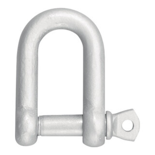 Manille cap.charge 300 kg étrier/boulon 10 mm forme droite