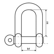 Manille cap.charge 300 kg étrier/boulon 10 mm forme droite-4