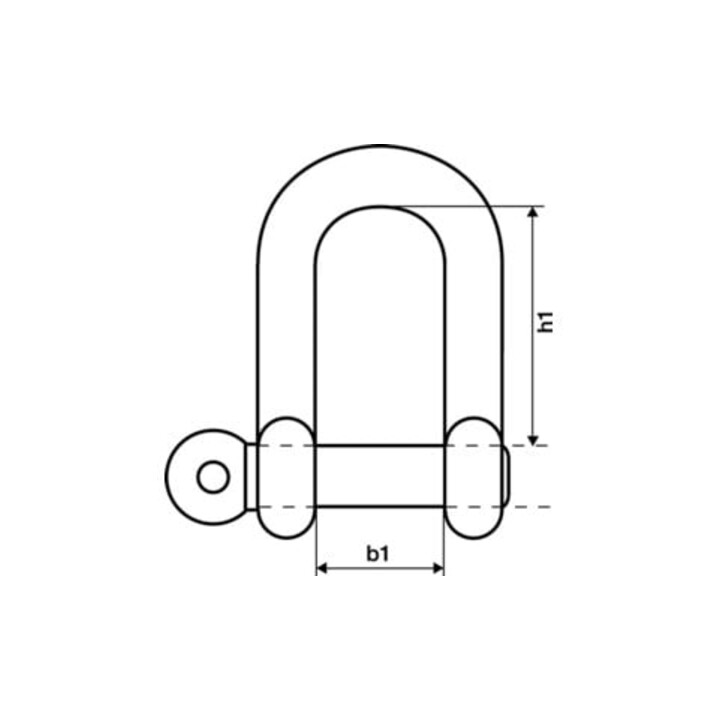 Manille forgée 1/2 pouce axe charge env. 0,5 t