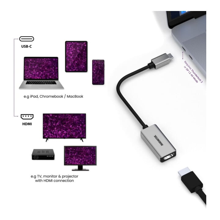 MARMITEK Adaptateur USB Type C HDMI ConUSB-C/HD