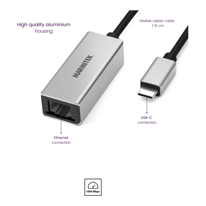 MARMITEK Adapter USB Typ C zu Ethernet ConUSB-C/Et