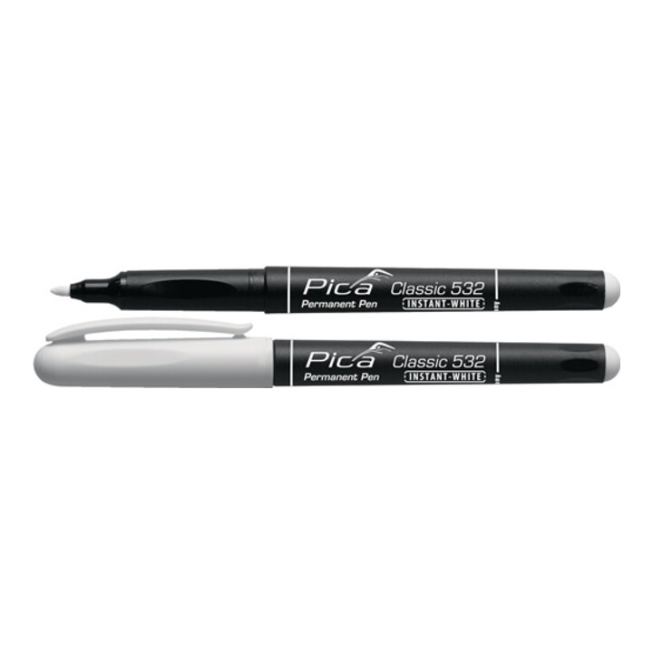 Marqueur permanent classique blanc graduation 1 - 2 mm tige avec Clip PICA