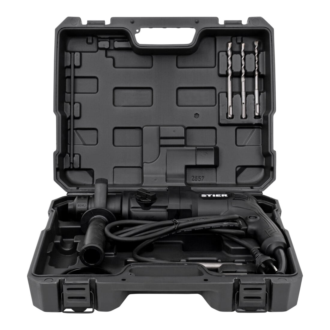 Marteau à percussion STIER SHB-T-4900, 800 W, 3,3 J, 0-4 900 coups/min, attachement SDS-Plus