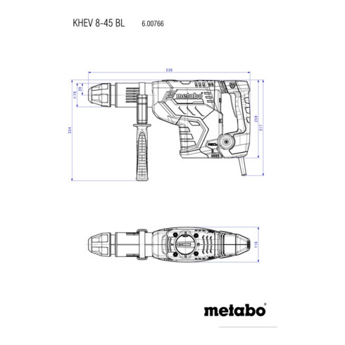 Marteau combiné KHEV 8-45 BL metabo, Coffret