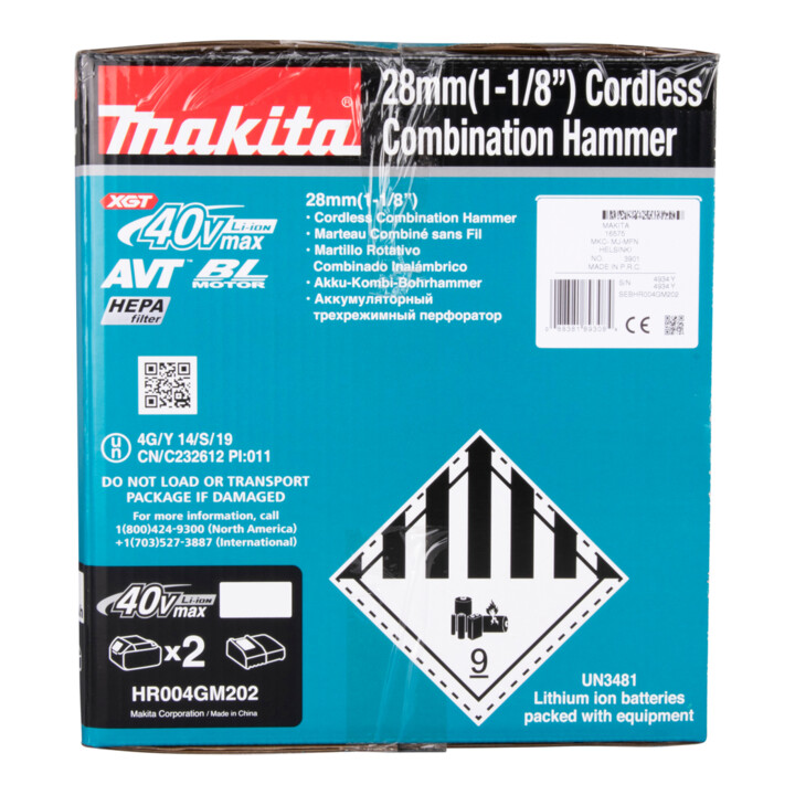 Marteau combiné sans fil Makita SDS+ 40 V HR004GM202