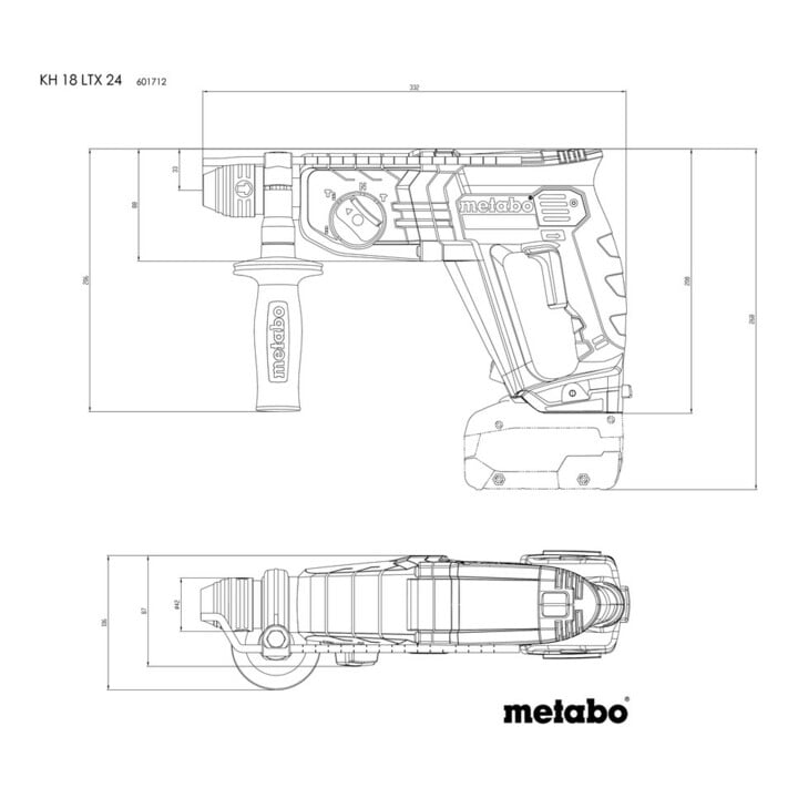 Marteau combiné sans fil Metabo KH 18 LTX 24metaBOX 165 L