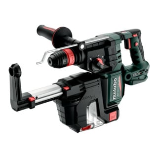 Marteau combiné sans fil Metabo KH 18 LTX 28 BL Q Set ISAavec système d'aspiration des poussières intégré et mandrin interchangeable Metabo Quick ; metaBOX 185 XL