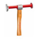 Marteau de bombage et de lissage de façade Manche en hickory manche rond face plate Ø 32 mm face bombée ronde Ø 40 mm-1