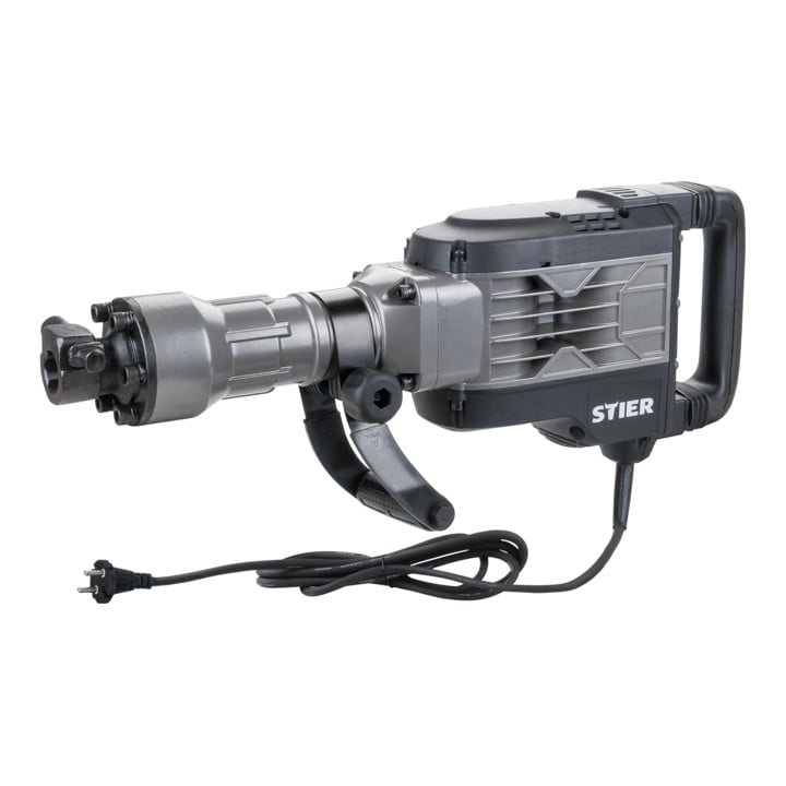 Set STIER Marteau de démolition SAH-2000 1700 W 50 J 2000 coups/min + STIER Burin plat et burin pointu SDS-HEX 410 mm pour marteau de démolition