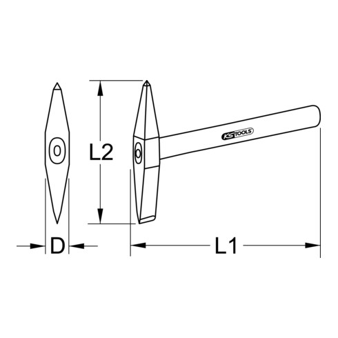 Marteau de soudeur avec tranchant droit, 330g