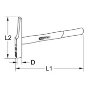 Marteau d'électricien manche frêne, 200 g-4