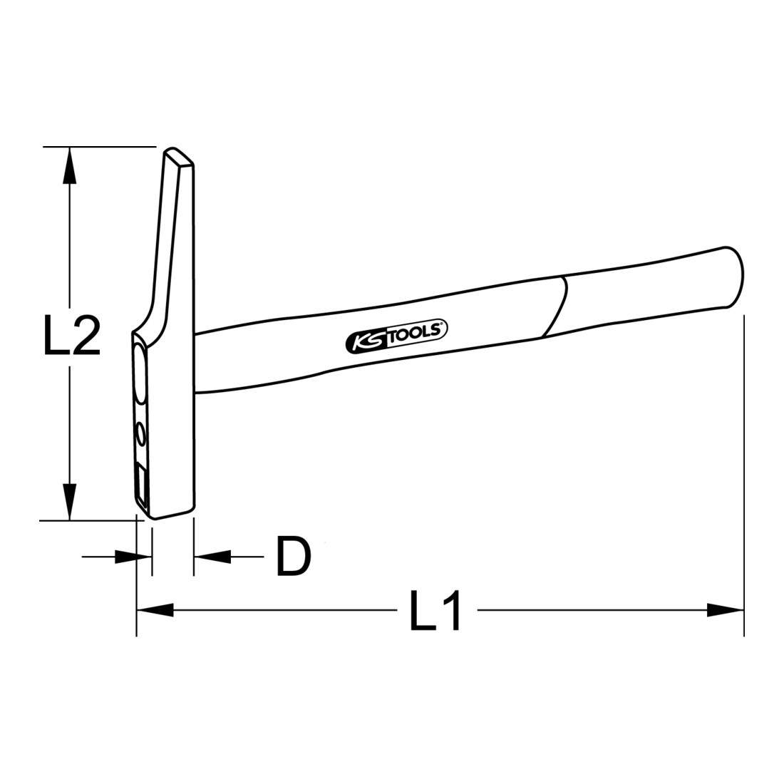Marteau d'électricien manche frêne, 200 g