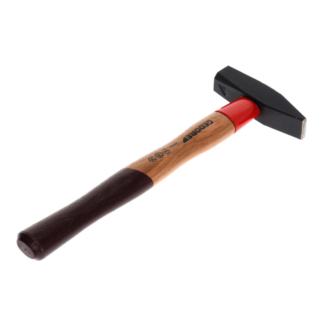 Marteau d'ajusteur Gedore avec manche en hickory, avec protection du manche, forme anglaise
