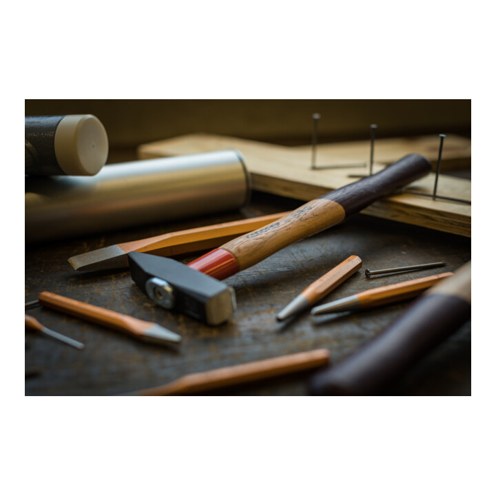 Marteau d'ingénieur Gedore Rotband-Plus + manche en hickory 200 g acier spécial