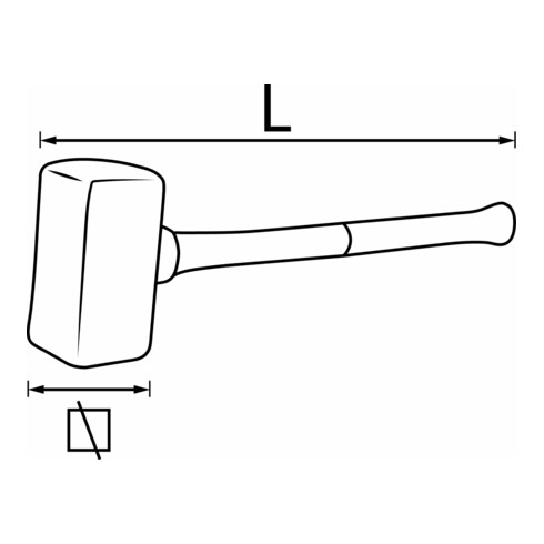 Marteau en caoutchouc de 5 kg V2234 VIGOR