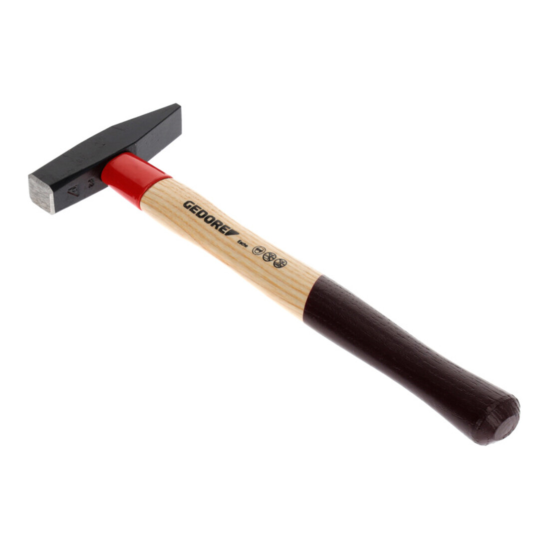 Marteau de serrurier Gedore avec poignée en frêne, avec protection de poignée