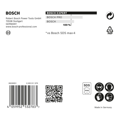 Marteau perforateur Bosch Expert SDS max-8X, 12 x 800 x 940 mm