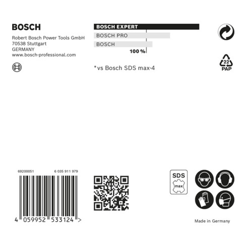 Marteau perforateur Bosch Expert SDS max-8X, 24 x 200 x 320 mm