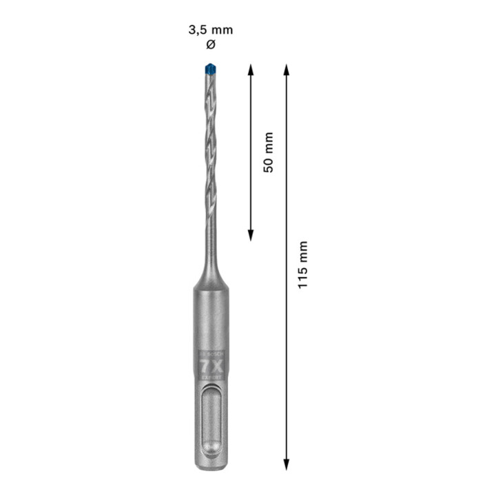 Marteau perforateur Bosch Expert SDS plus-7X, 3,5 x 50 x 115 mm