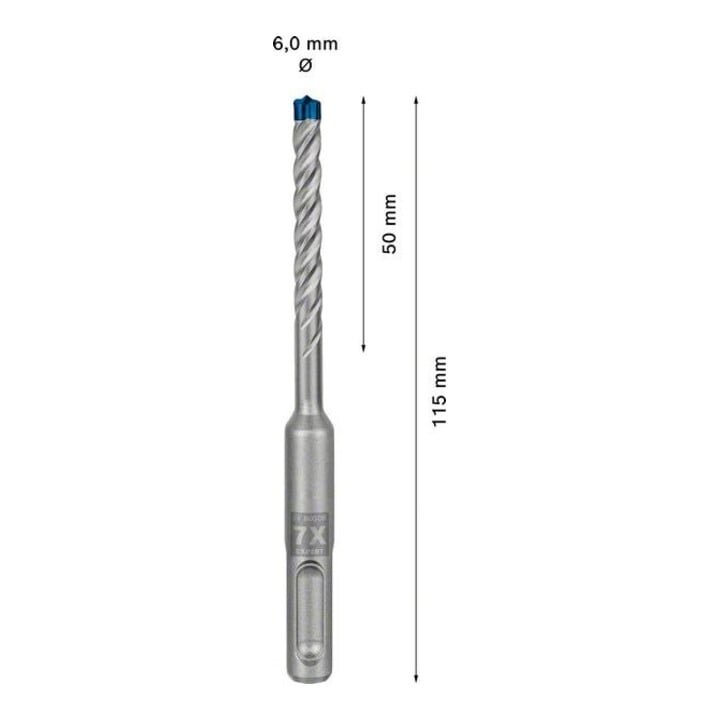 Marteau perforateur Bosch Expert SDS plus-7X, 6 x 50 x 115 mm