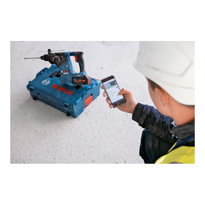 Marteau perforateur sans fil avec SDS plus GBH 18V-24 C Bosch, 2 batteries, chargeur rapide et L-BOXX