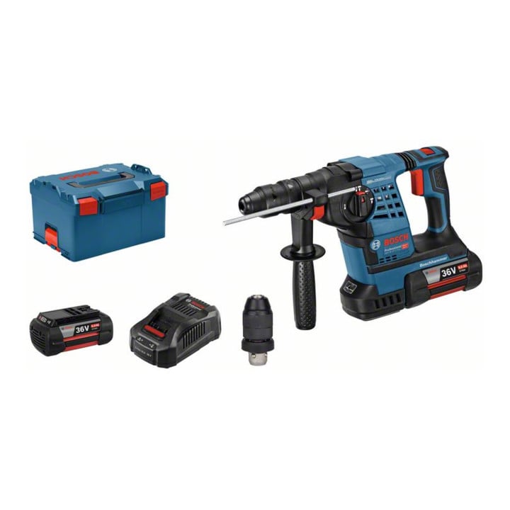 Marteau perforateur sans fil Bosch avec SDS plus GBH 36 VF-LI Plus 2 x 6,0 Ah Li-Ion batterie L-BOXX
