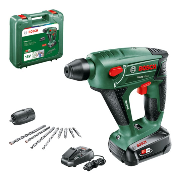Marteau perforateur sans fil Bosch Uneo Maxx, avec 1 x PBA 18V 2,5 Ah batterie rechargeable