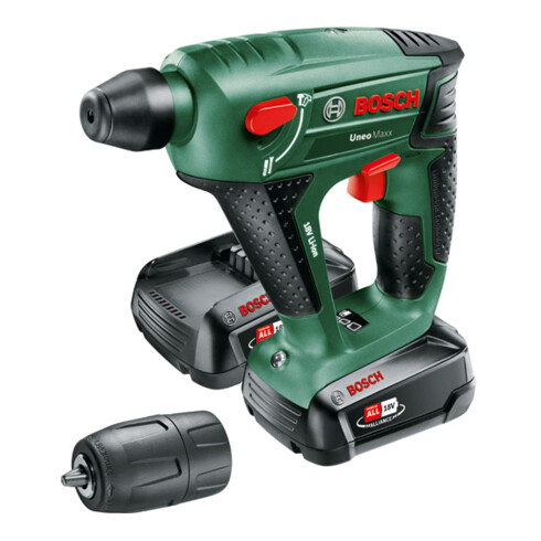 Marteau perforateur sans fil Uneo Maxx de Bosch, avec 2 x PBA 18V 2,5 Ah