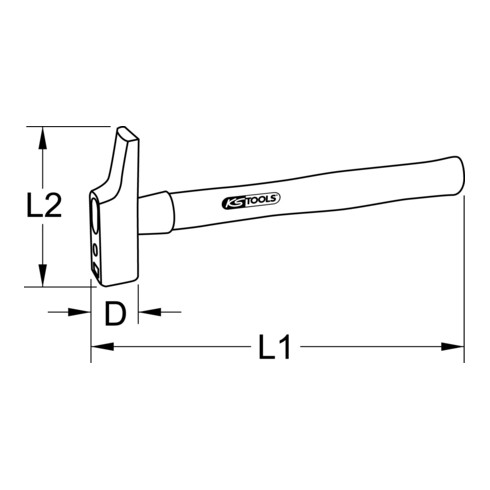 Marteau de charpentier KS Tools, manche en frêne, forme française