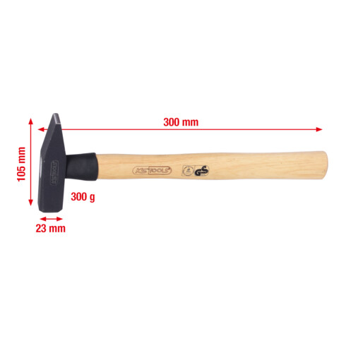 Marteau de serrurier KS Tools avec manche en hickory