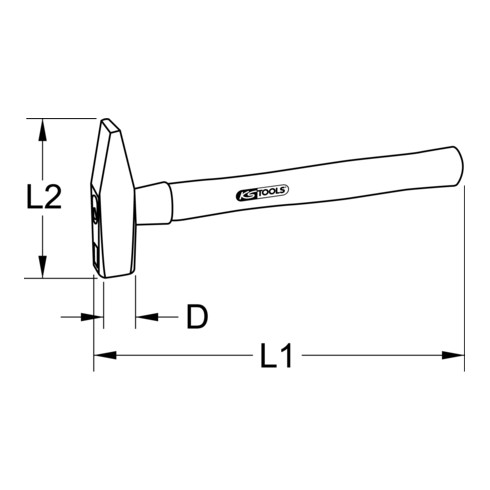 Marteau de serrurier KS Tools avec manche en hickory